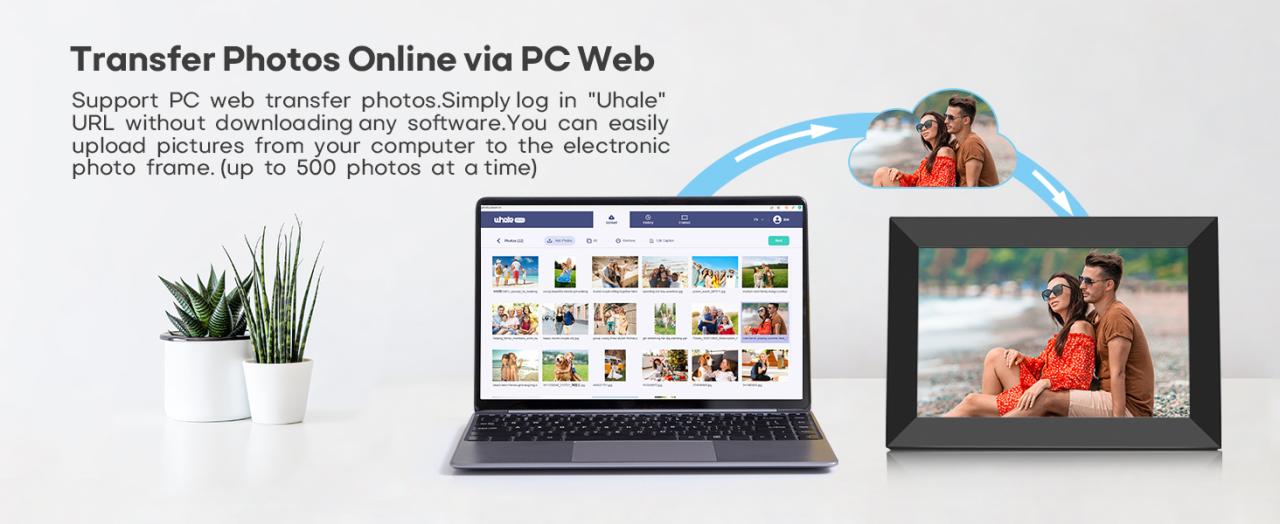 can transfer photos via pc web