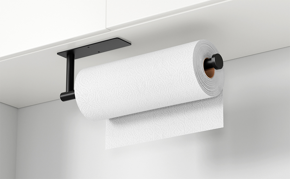 adhesive paper towel holder black