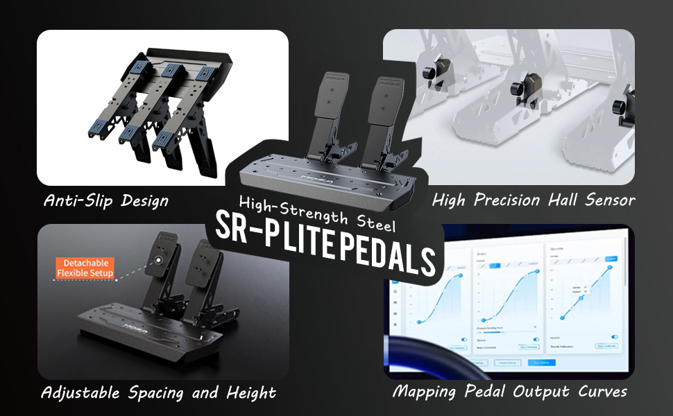 The SR-P Lite Pedals is made of high strength steel and easy to adjust for the space and height