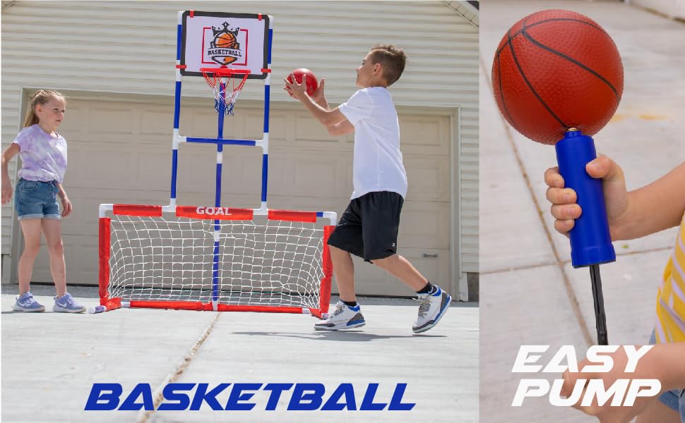 Boys and girls can play basketball, easy to use pump and needle is included in the set