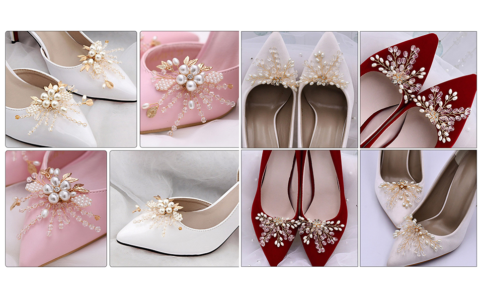 Pearl Shoe Clips Rhinestone buckles