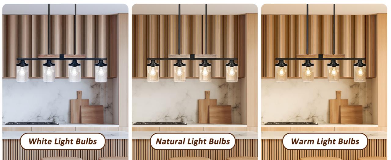 Dining Room Light Fixture over Table Farmhouse 4-Light Kitchen Island Lighting Modern Chandelier 