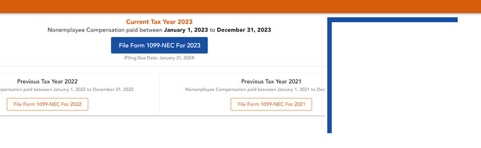 File 1099 tax form for previous years