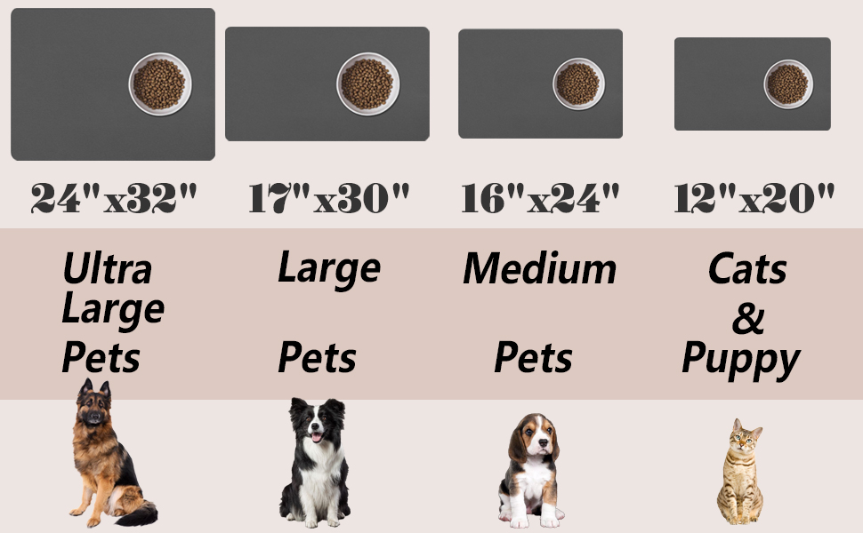 4 sizes for different pets