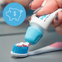 The toothpaste dispenser for kids reduces wasted toothpaste, saving money on every tube.