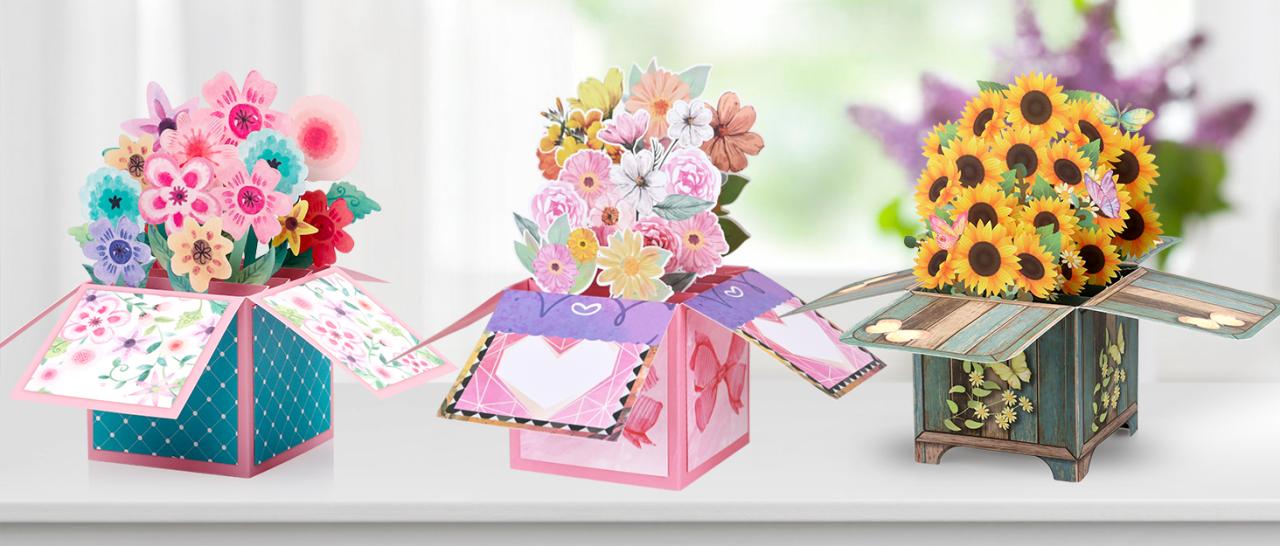 3D Bouquet Pop Up Thank you Card