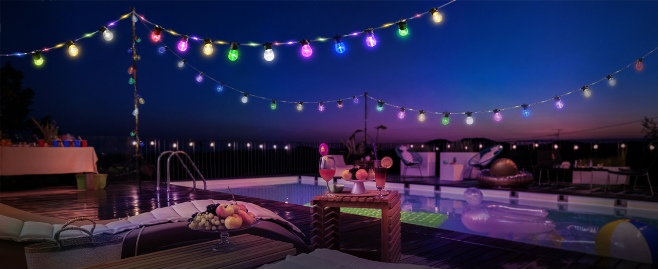 swiming pool string lights waterproof