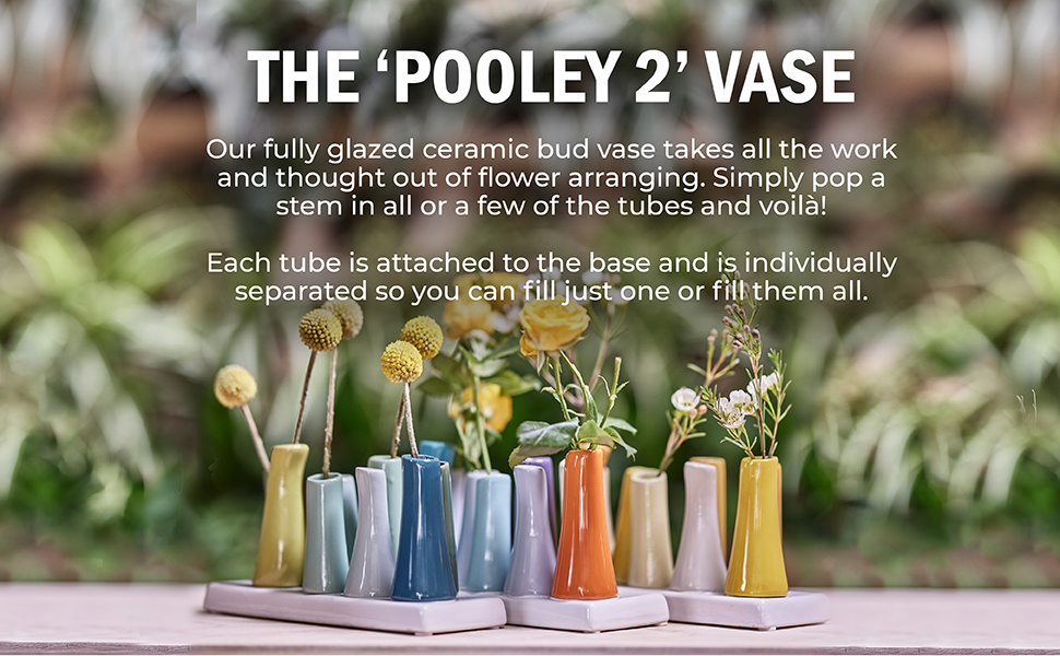 The 'Pooley 2' vase: Our fully glazed vase takes all the work out of flower arranging.