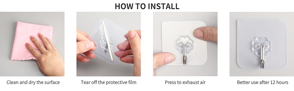 how to install the adhesive hook