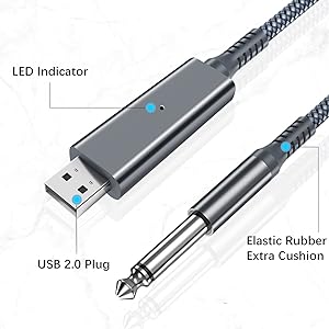 1/4 USB Guitar Cable