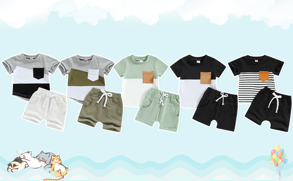 baby boy clothes 3-6 months summer outfits newborn shorts set 0-3 6-9 9-12 12-18 18-24 months