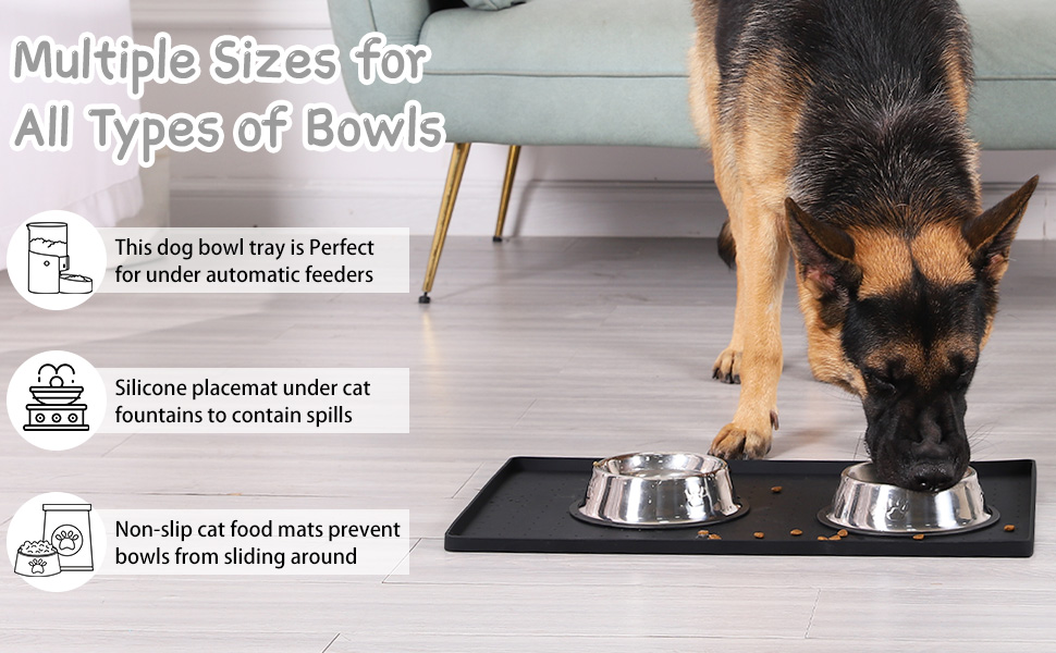 dog feeding & watering supplies,anti slip mat for under dog bowl,pet food mats waterproof with edges