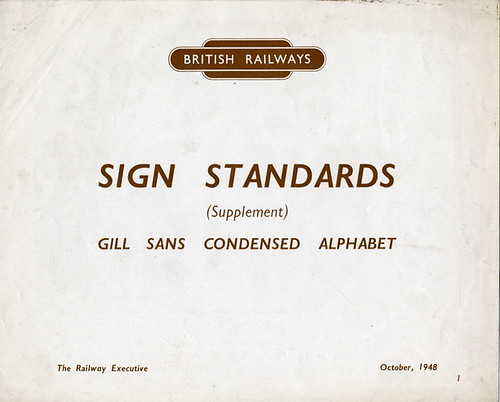 British Railways Signs Standard (Supplement) - Gill Sans Condensed - 1948