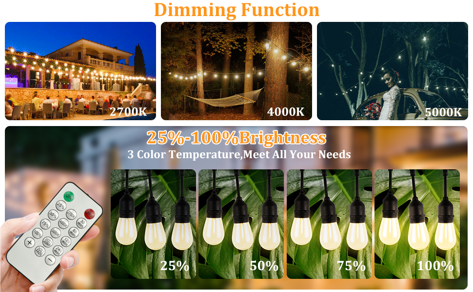 dimmable outdoor string lights