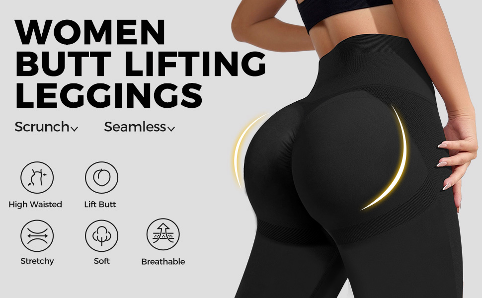 Workout Leggings Women High Waisted Scrunch Booty Lifting Tights Seamless Yoga Fitness Pants Gym