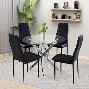 glass dining table set