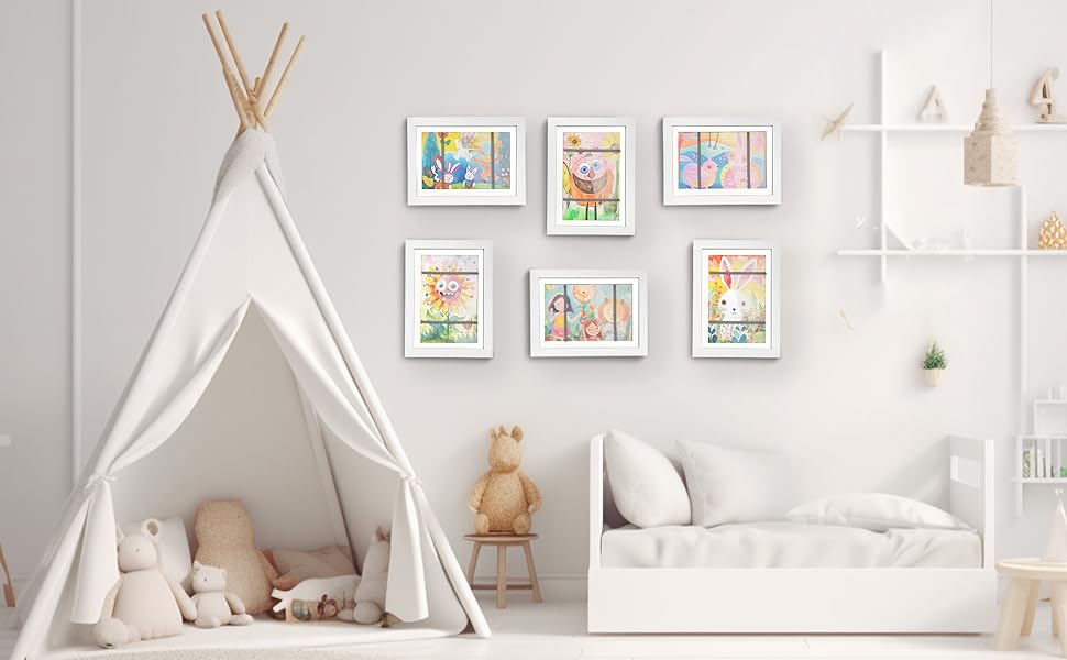 Kid art picture frames changeable artwork display storage room décor front opening