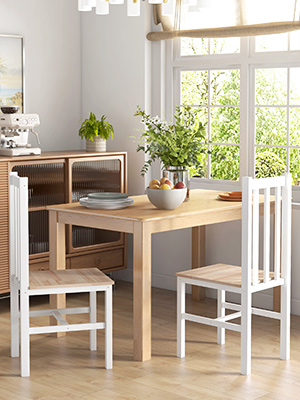 Dining Chairs Farmhouse Kitchen Chairs Pine Wood Seating Dining Room 