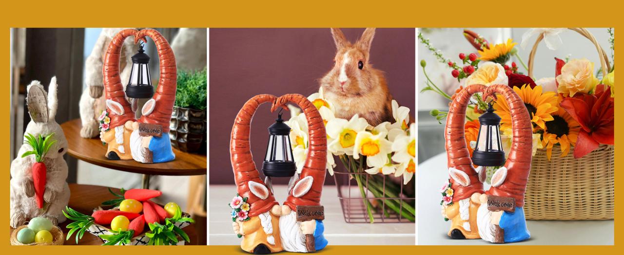 Easter Bunny Couple  Decorations  Spring Decors 