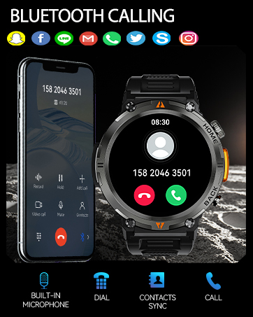 Military Smart Watch for Men