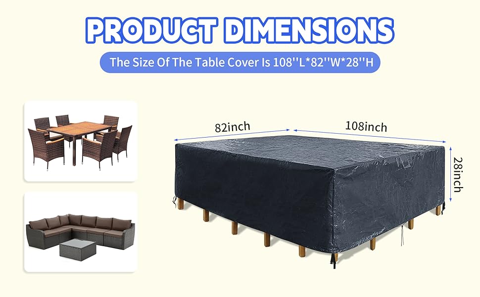 patio furniture covers waterproof outdoor table cover rectangle Tear Resistance