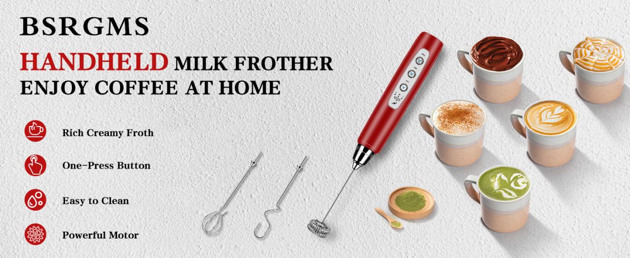 Milk Frother Handheld for Coffee