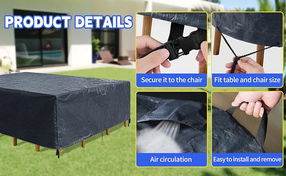 outdoor table cover 100% waterproof patio cover Outdoor sofa cover large