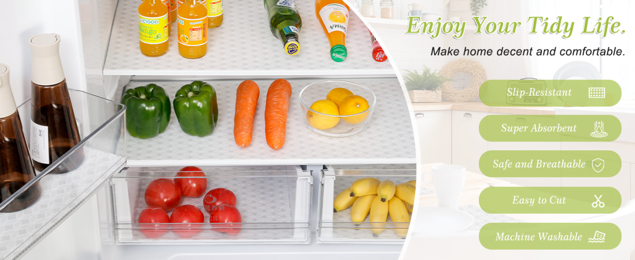 refrigerator drawer liners for glass shelves Washable