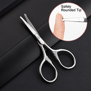 3.5inch Rounded Tip Small Shears Safety Nose, Ear, Eyebrow, Moustache Trimming Kit5