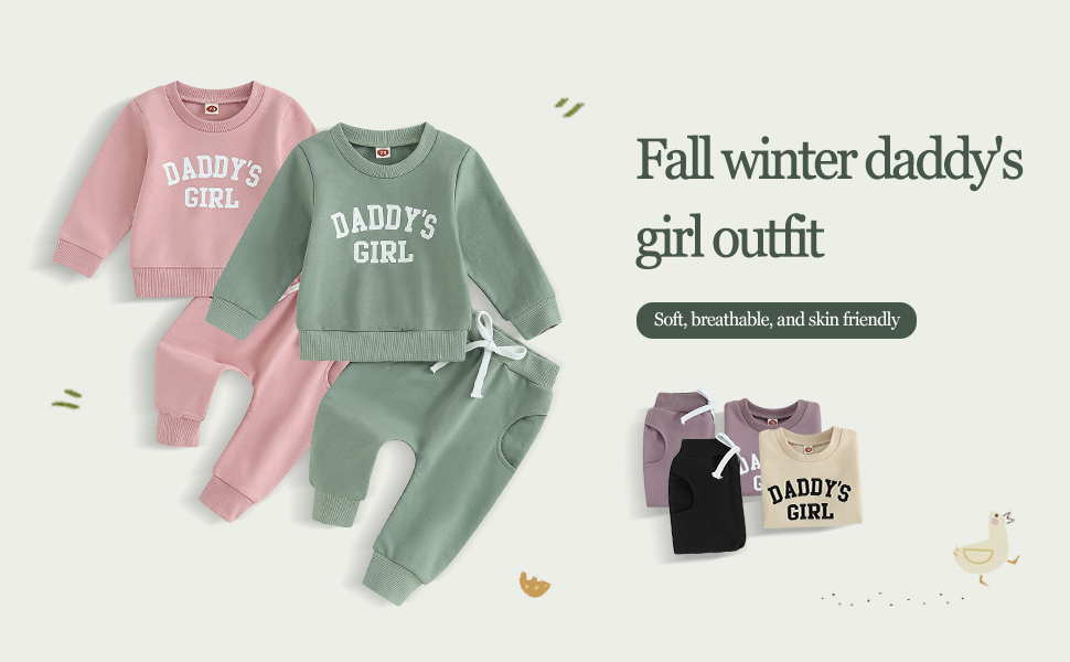 Daddys Girl Baby Clothes Toddler Sweatshirt Pants Outfit Fall Winter Long Sleeve Top 2 Piece Set 