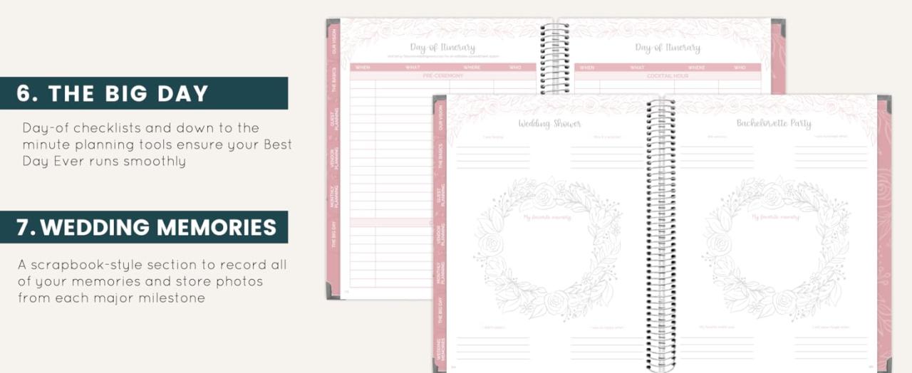 Silver Floral Wedding Planner by bloom Tabbed Sections The Big Day Wedding Memories