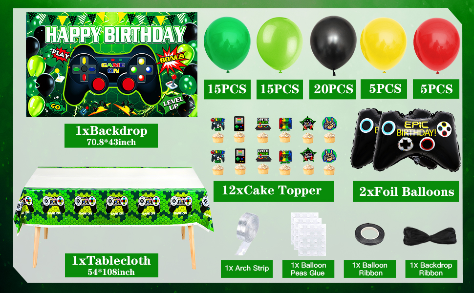 video game decoration gaming birthday party decorations