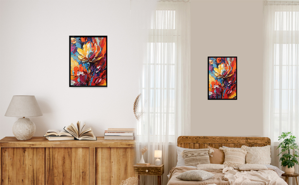 framed flower painting