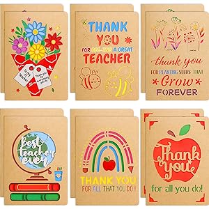 Teacher Appreciation Cards with Envelopes