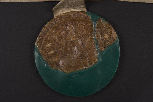 Letters of immunity under the Great Seal, by King James VI (26 May 1579) (seal)