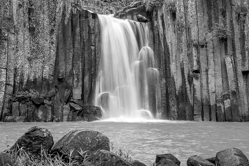 Basaltic Prisms and Waterfall